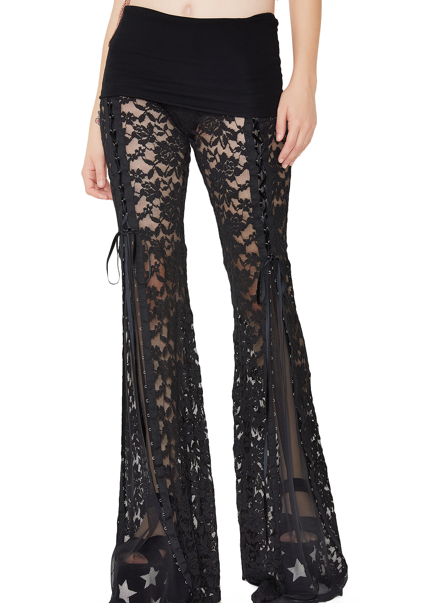 Burners Lace Up Flare Pants Dolls Kill