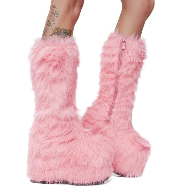 Candy Party Monster Fuzzy Platform Boots Dolls Kill