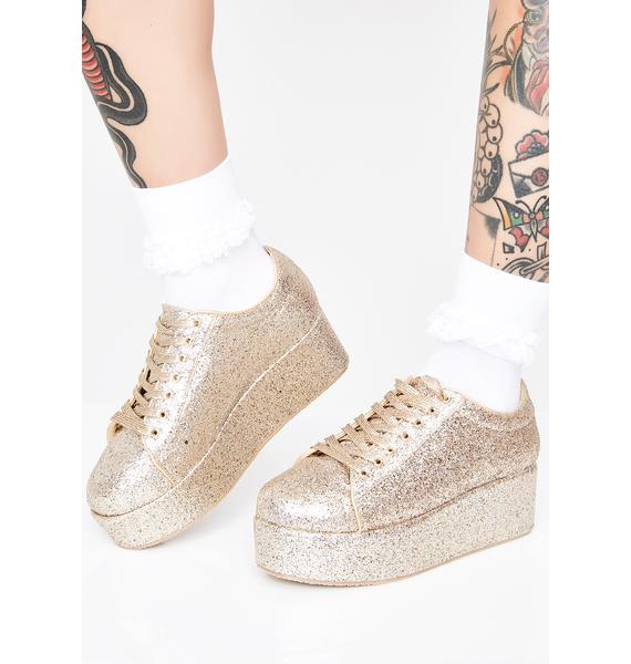 Gold Platform Sneakers | Dolls Kill