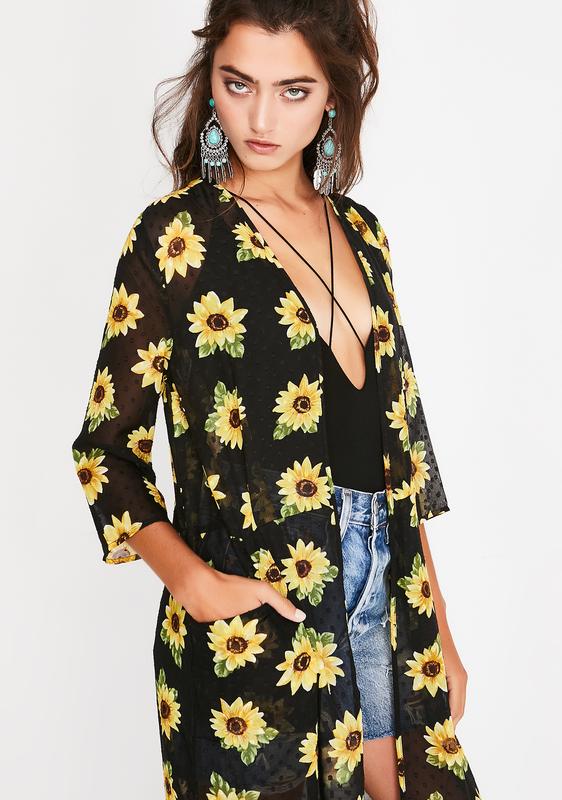 sunflower kimono cardigan