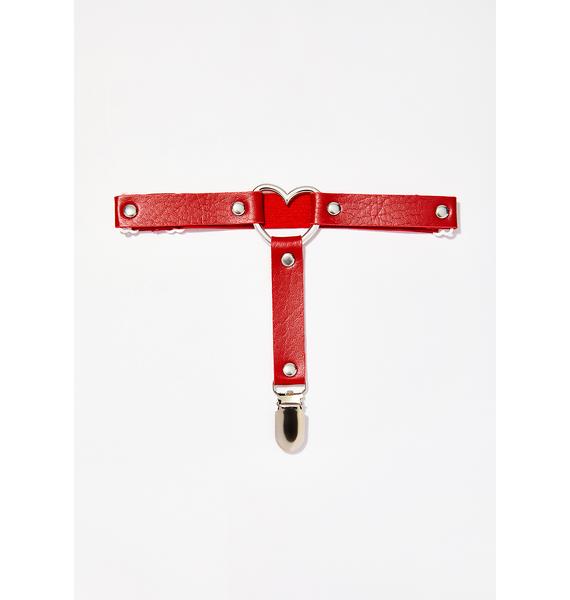 Vegan Leather Heart Garter Belt Dolls Kill