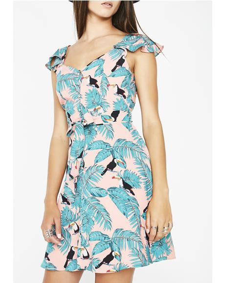 Tropical Climate Fit N' Flare Dress