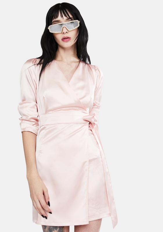 pale pink wrap dress