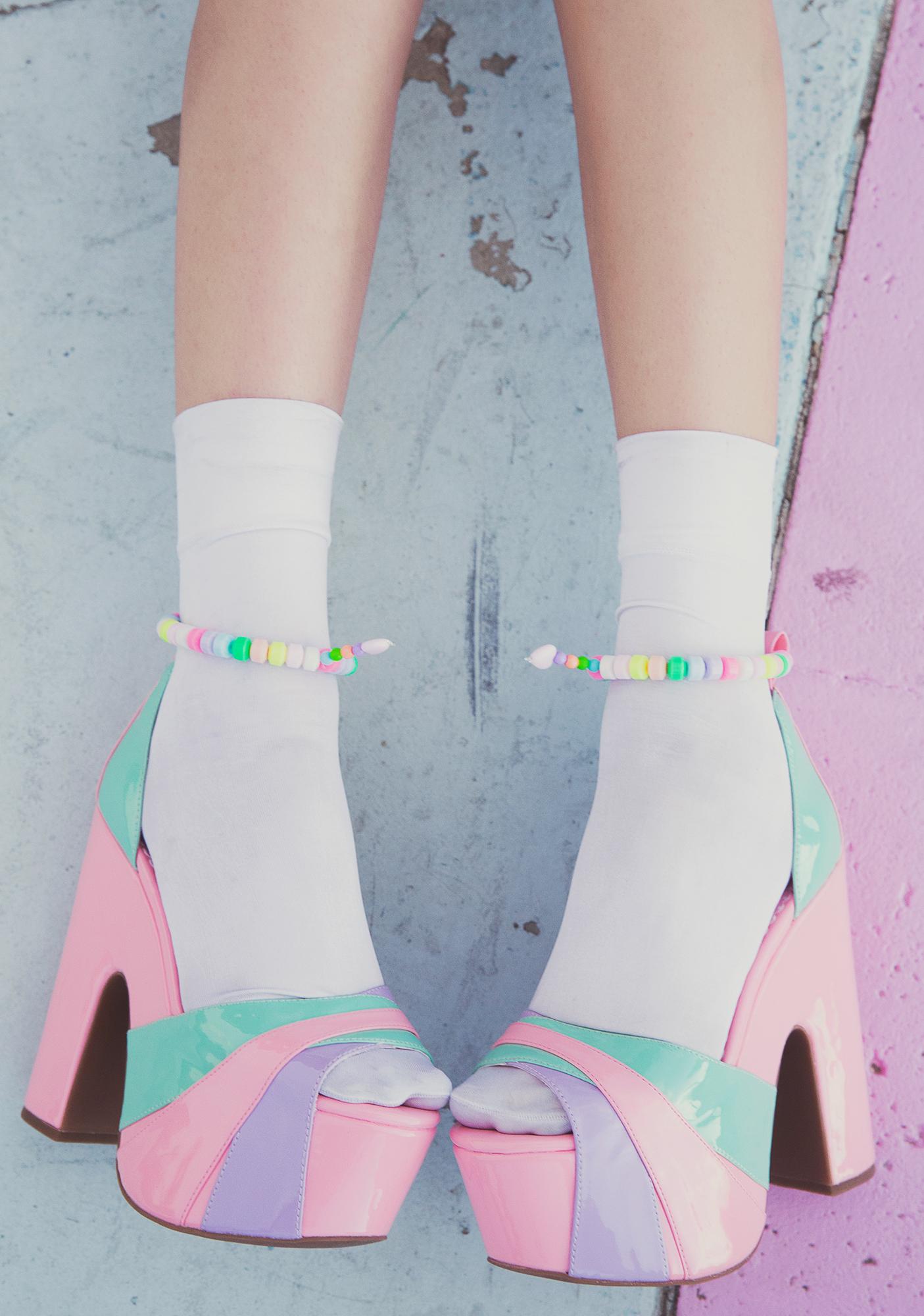 Pastel Smarties Candy Platform Heels 