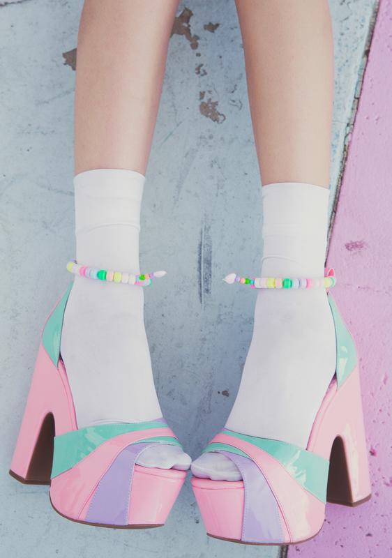 pastel platform heels