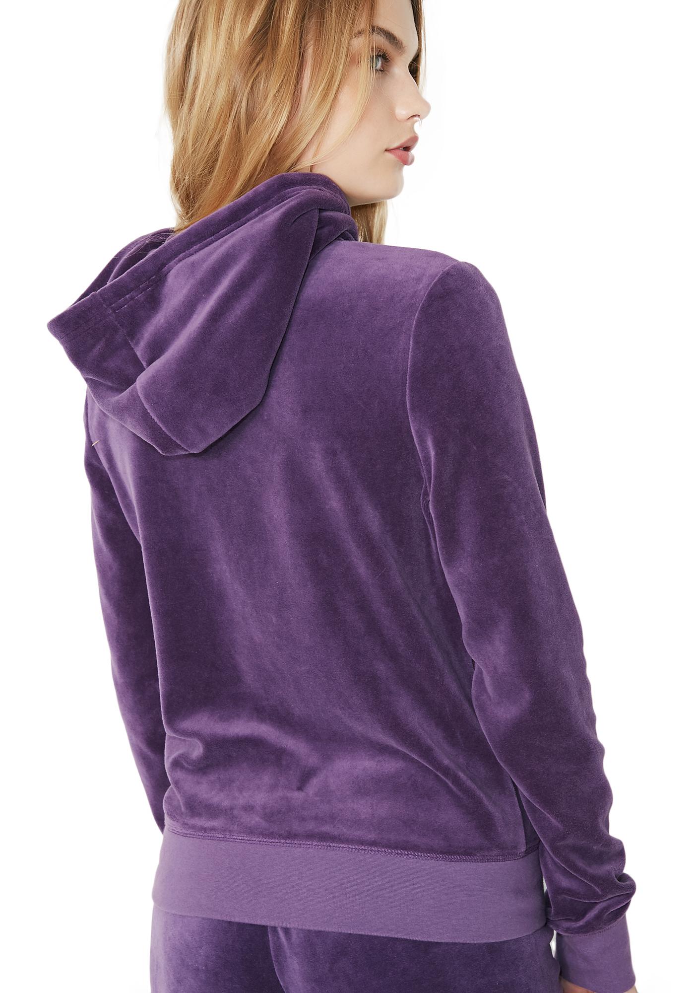 purple velvet hoodie