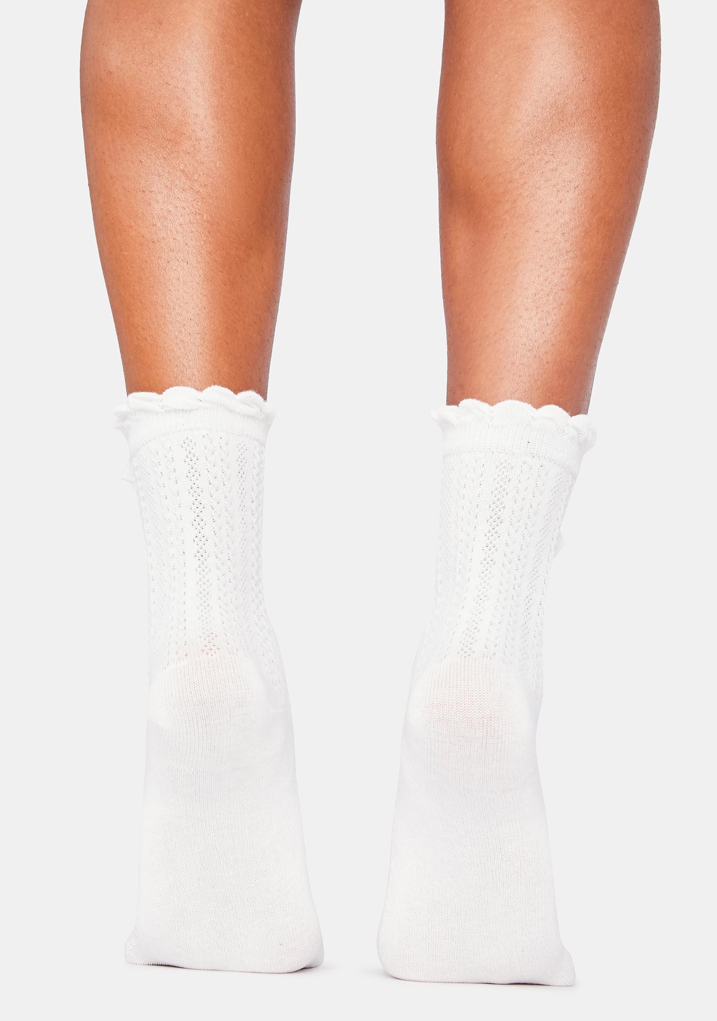 white high socks with bows