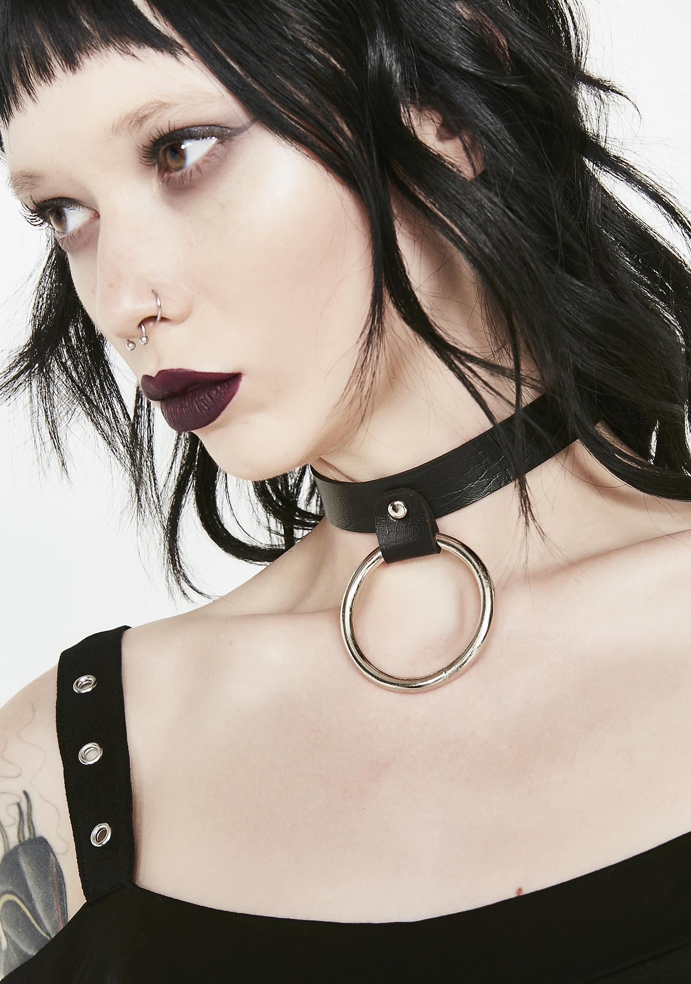 Vegan Leather O Ring Choker Dolls Kill