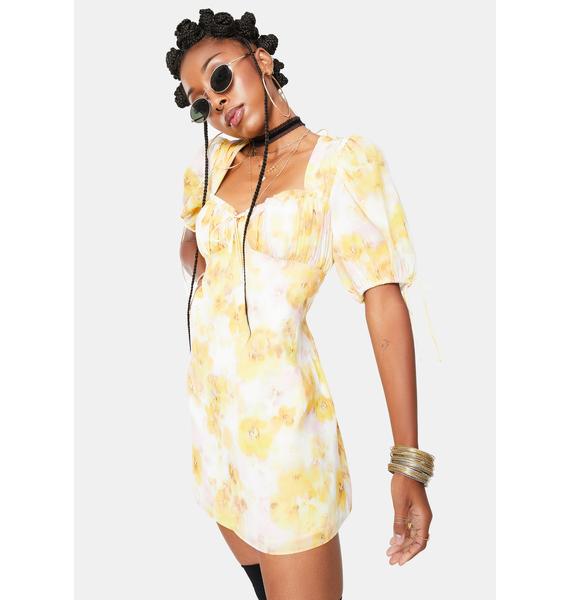 For Love Lemons Yellow Zinna Mini Dress Dolls Kill