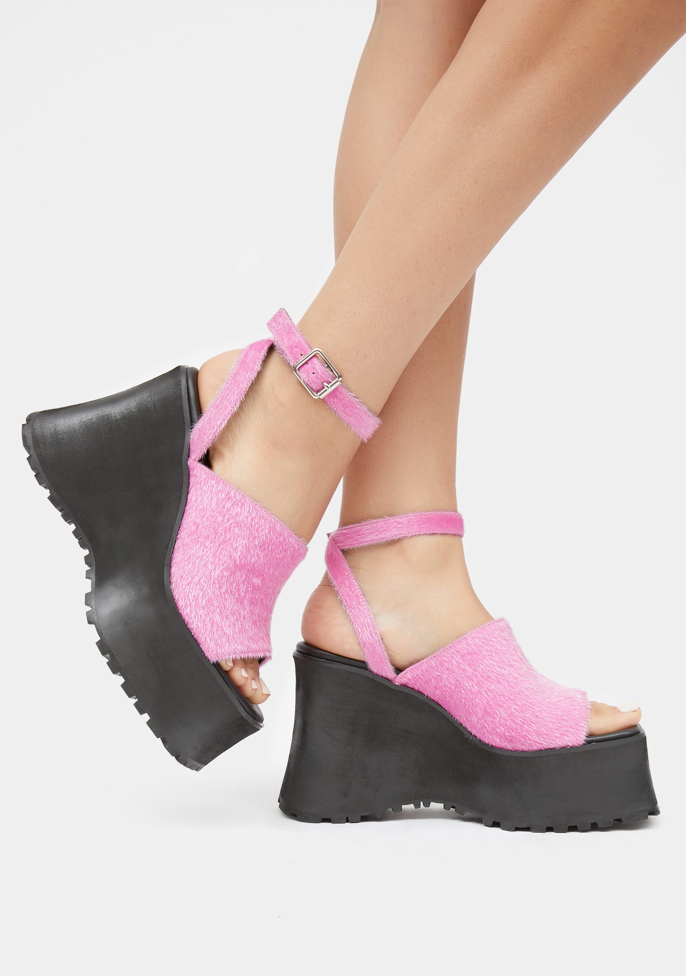 platform fuzzy heels