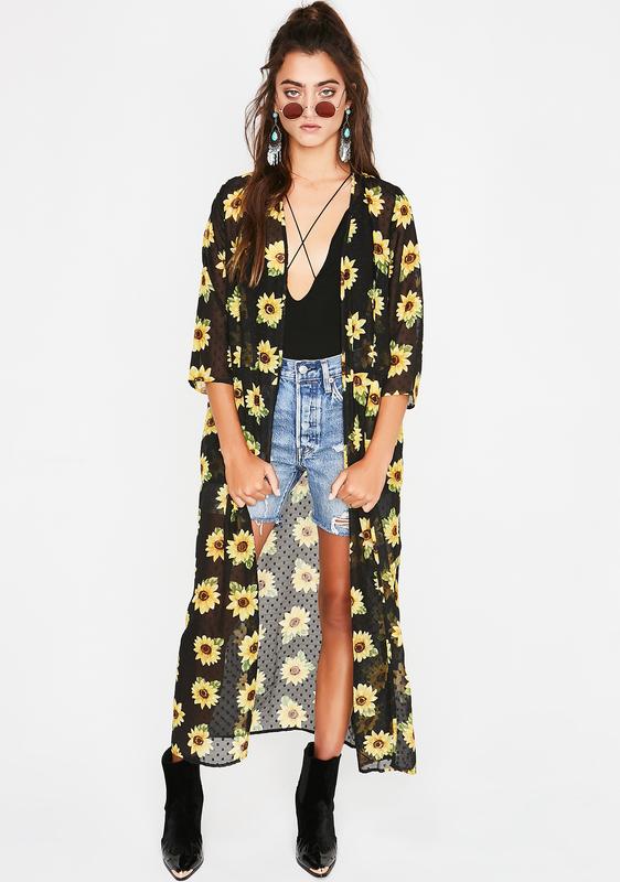 sunflower kimono cardigan
