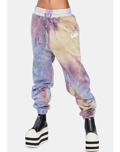 lilac tie dye joggers