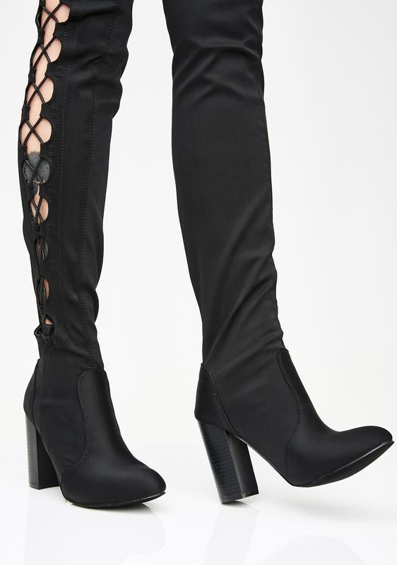 side lace up boots