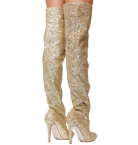 glitter thigh high