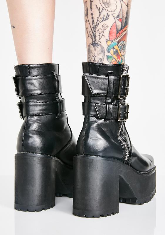 platform moto boots