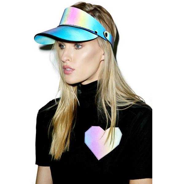 ESQAPE Rainbow Reflective Shade Visor Dolls Kill