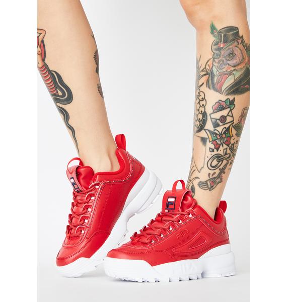 red fila shoes disruptor