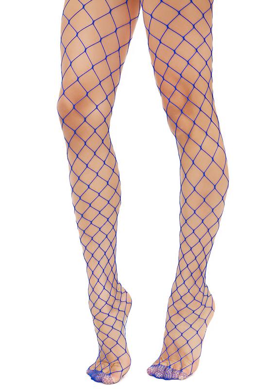 blue fishnet tights