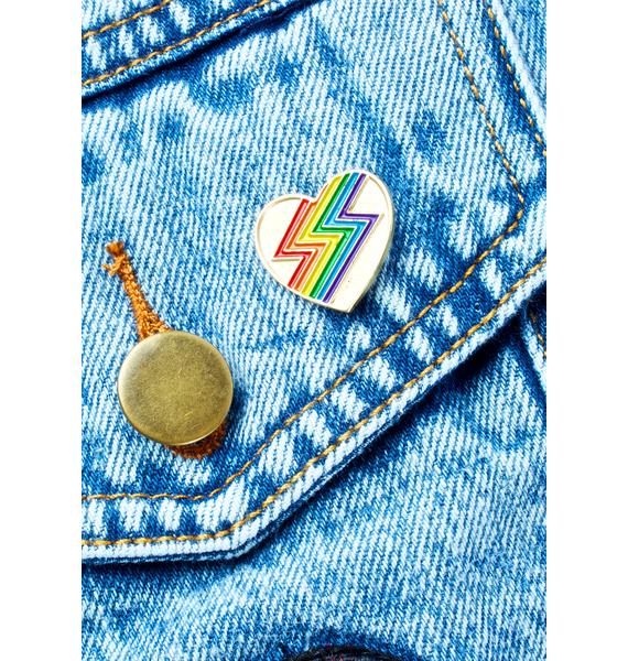 Laser Kitten Rainbolt Heart Pin Dolls Kill