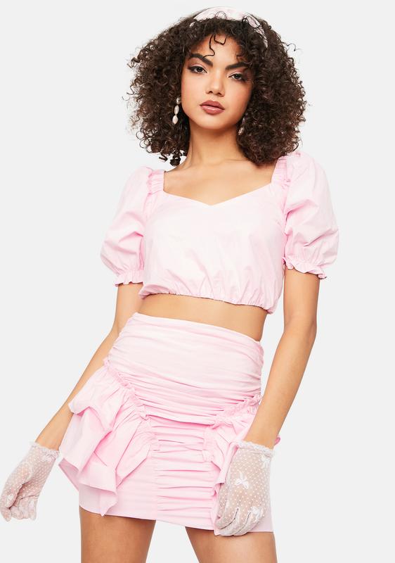 ruffle mini skirt set