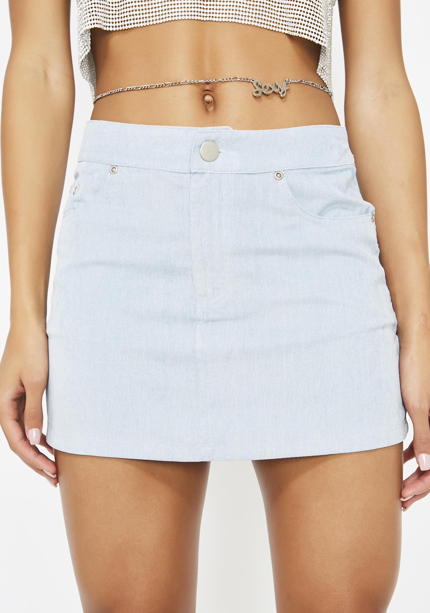 Blue Corduroy Mini Skirt Dolls Kill