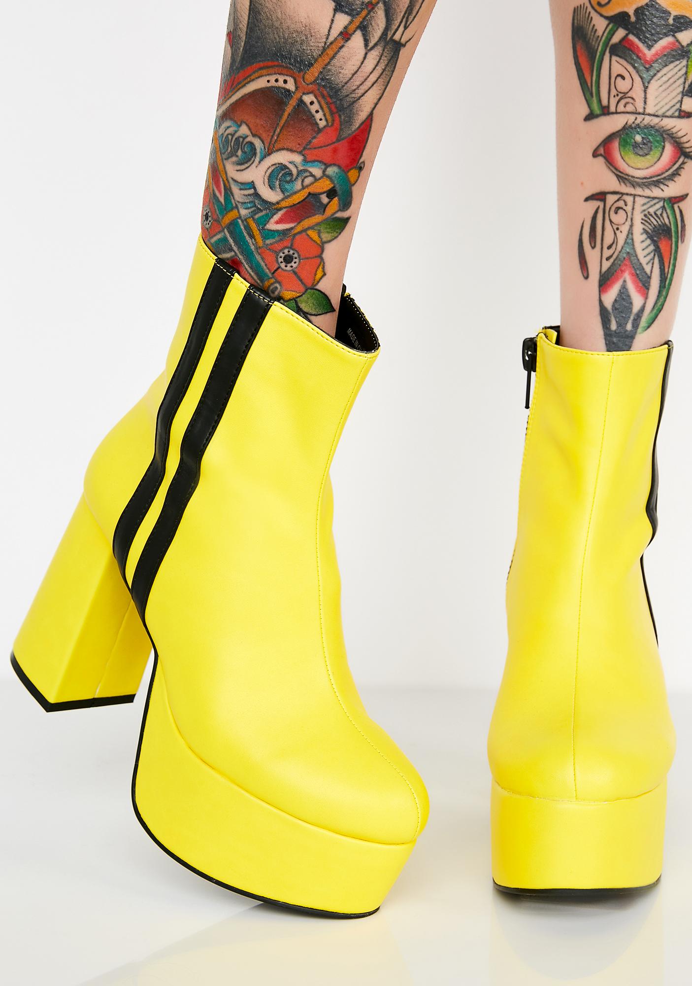 yellow platform boots