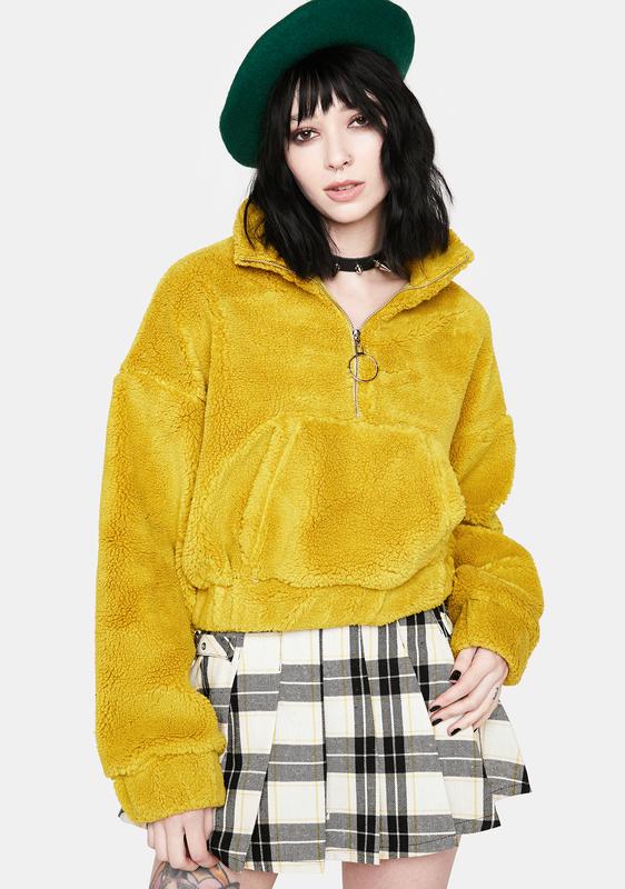 yellow sherpa pullover