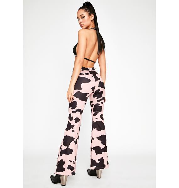 topshop cow print pants