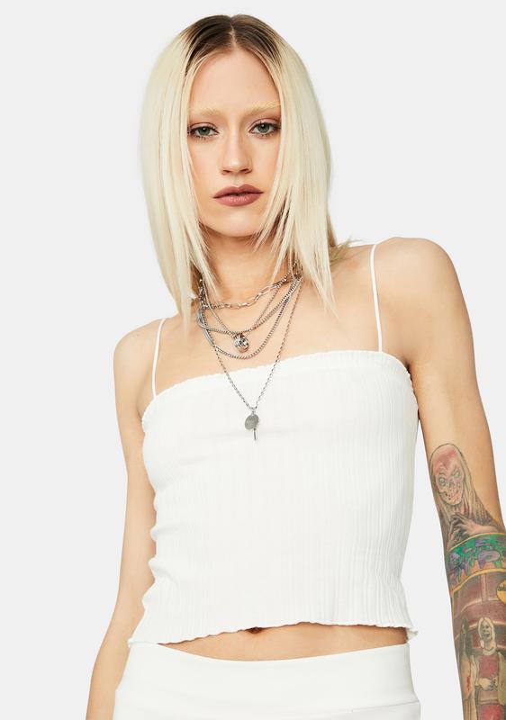 white square neck spaghetti strap top