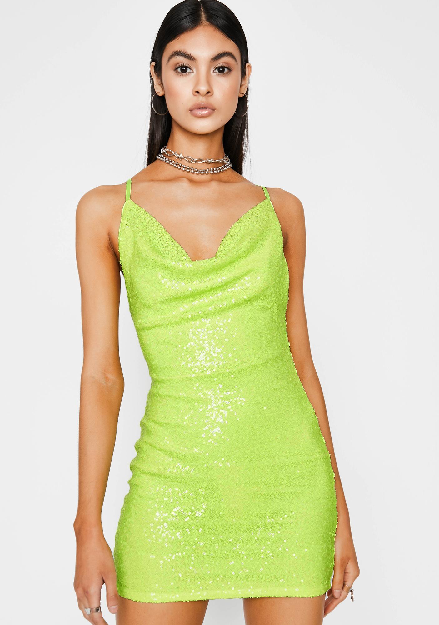 neon sequin dress