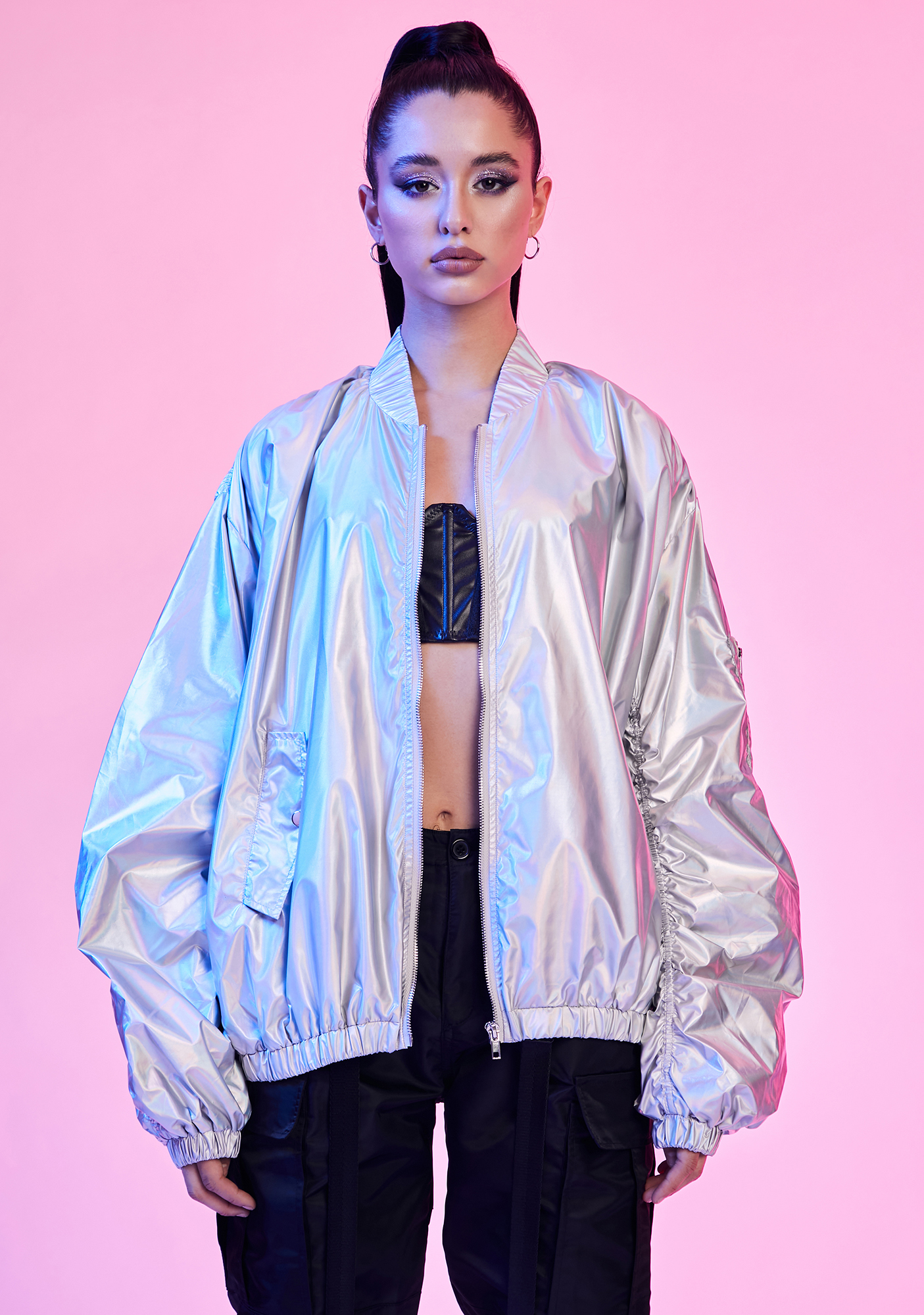 holo bomber jacket