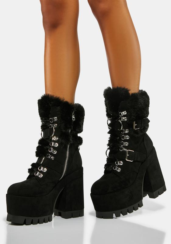 furry platform boots