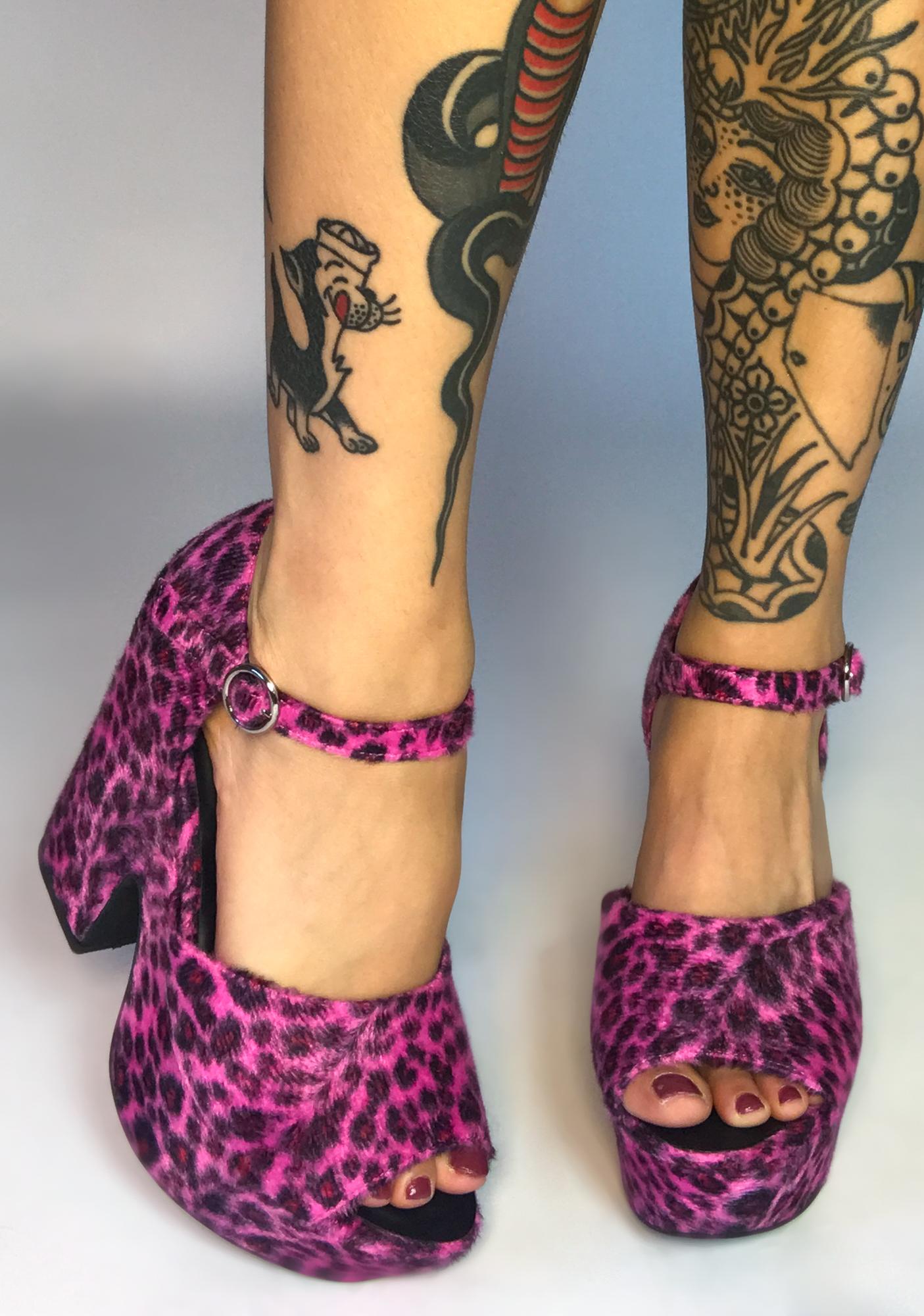 pink and leopard heels