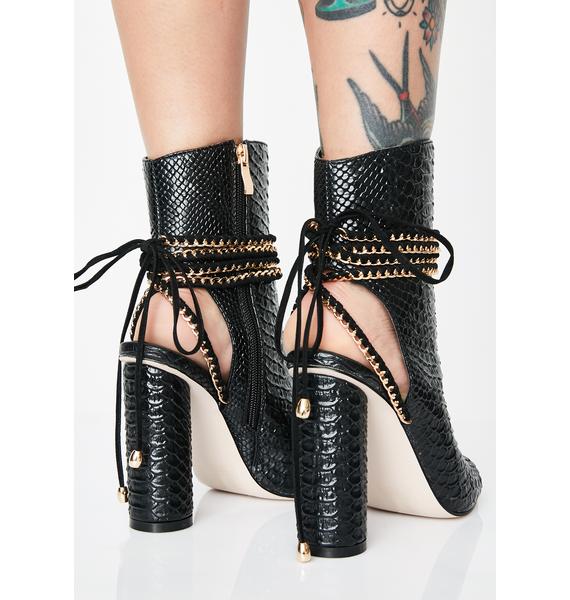 AZALEA WANG Honestly Get Real Snakeskin Boots Dolls Kill
