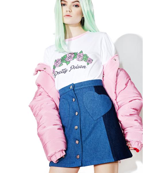 Sugarpills Denim Heart Skirt Dolls Kill
