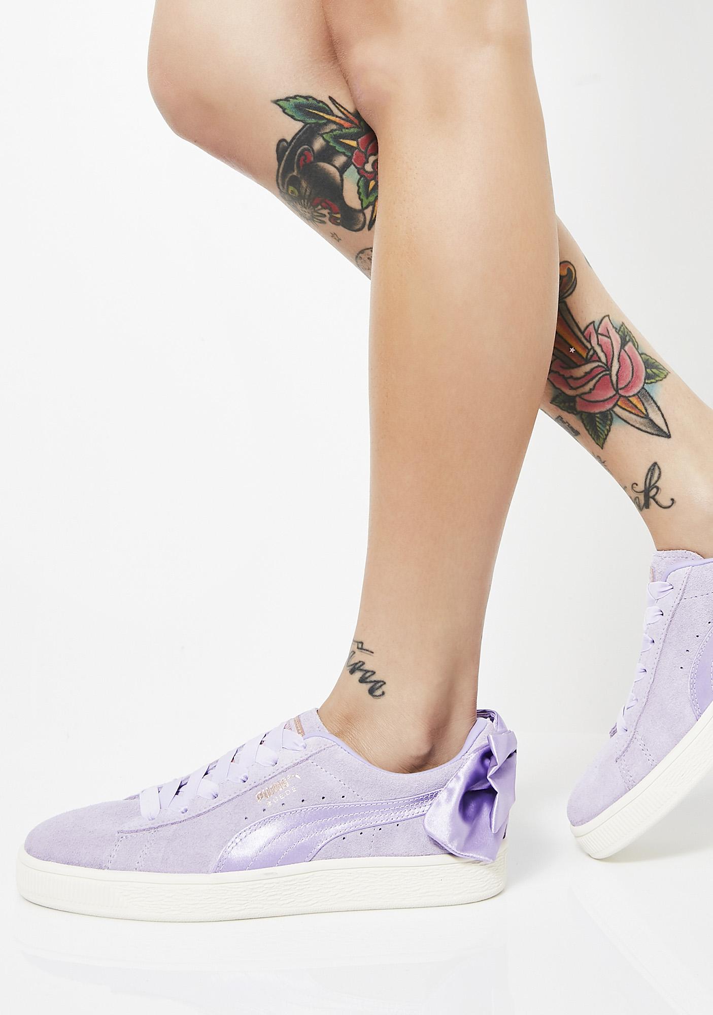 puma purple suede sneakers
