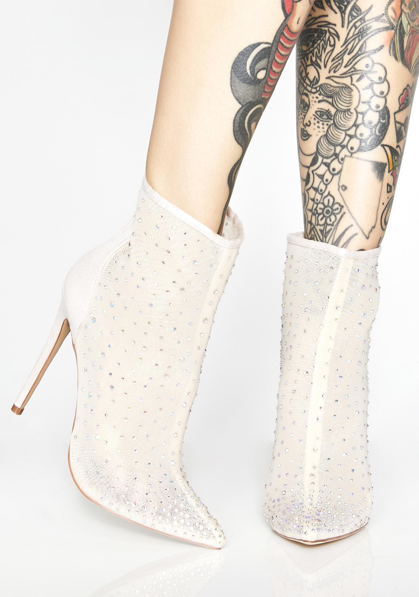 crystal ankle booties