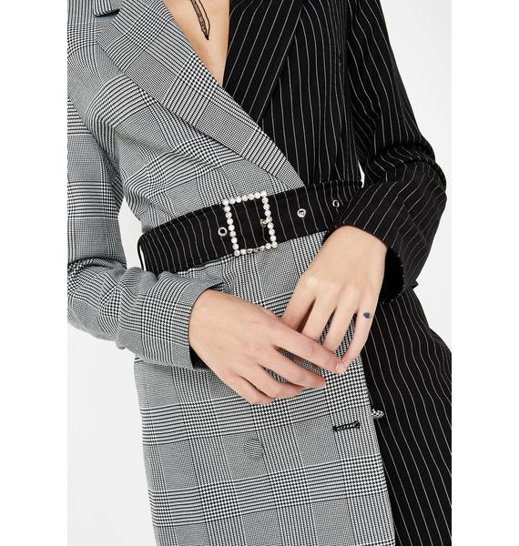 Jaded London Half & Half Blazer Dress With Diamante Belt Dolls Kill