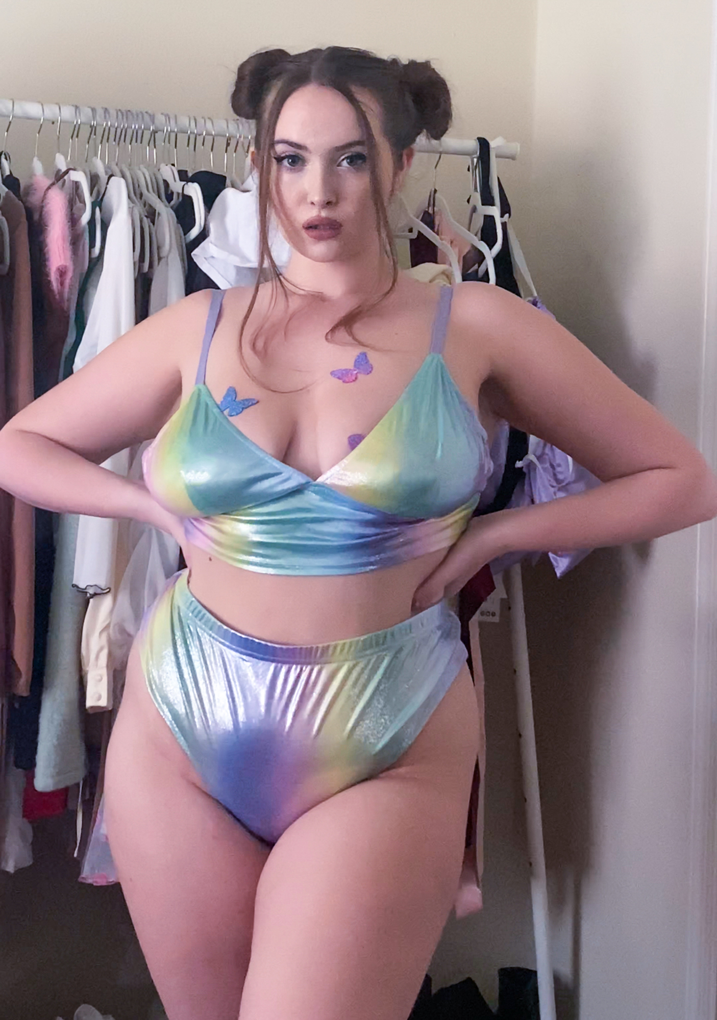 Plus Size Sugar Thrillz Rainbow Ombre Metallic Hot Shorts Dolls Kill 