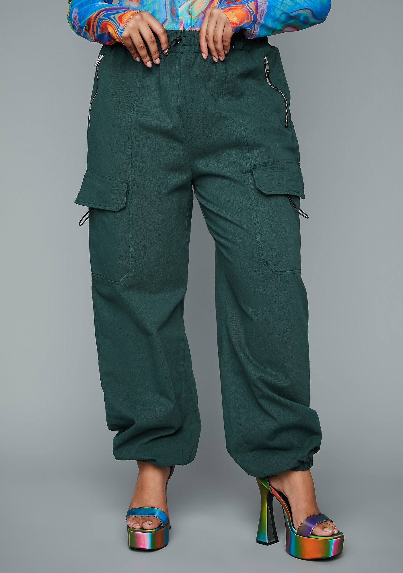 Plus Size Poster Grl Cargo Jogger Pants Green Dolls Kill