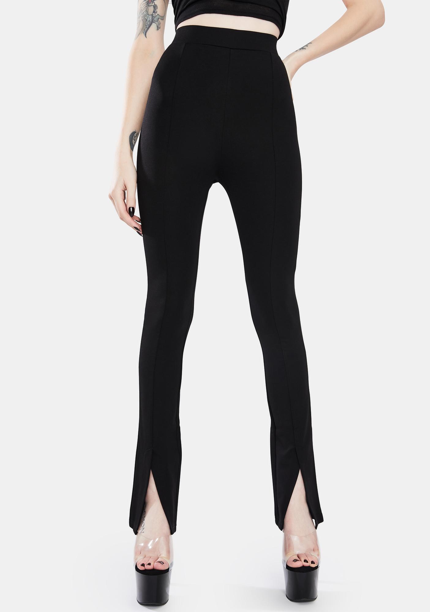 black flare leggings