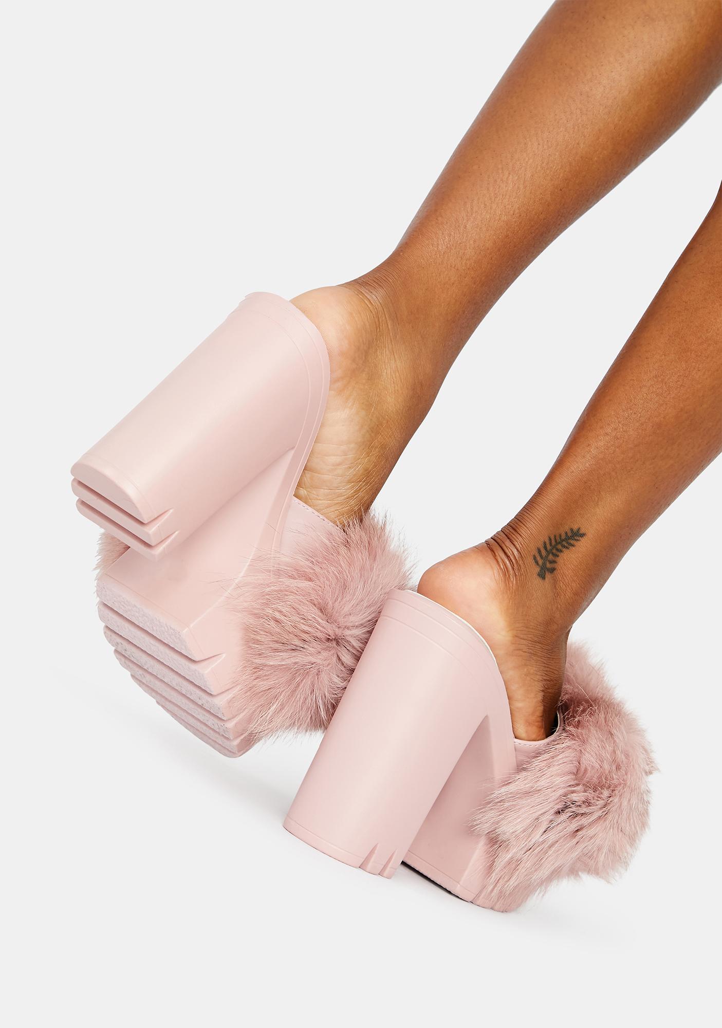 platform fuzzy heels
