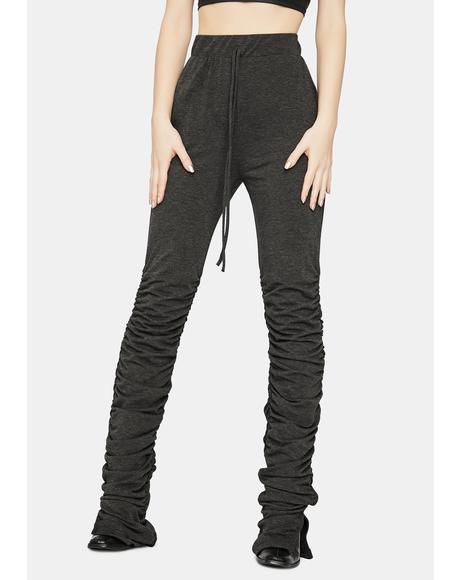 sweatpants with ruched bottom