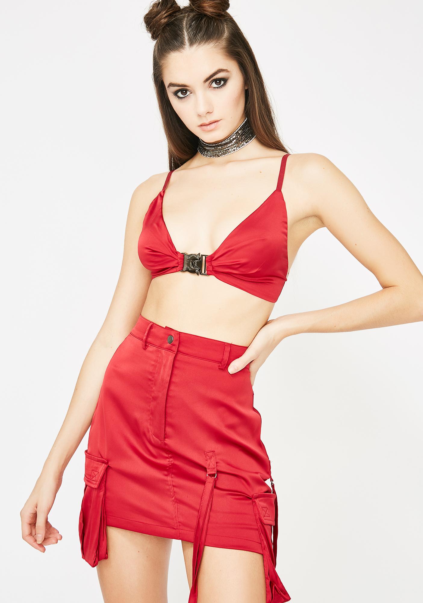 cargo red skirt