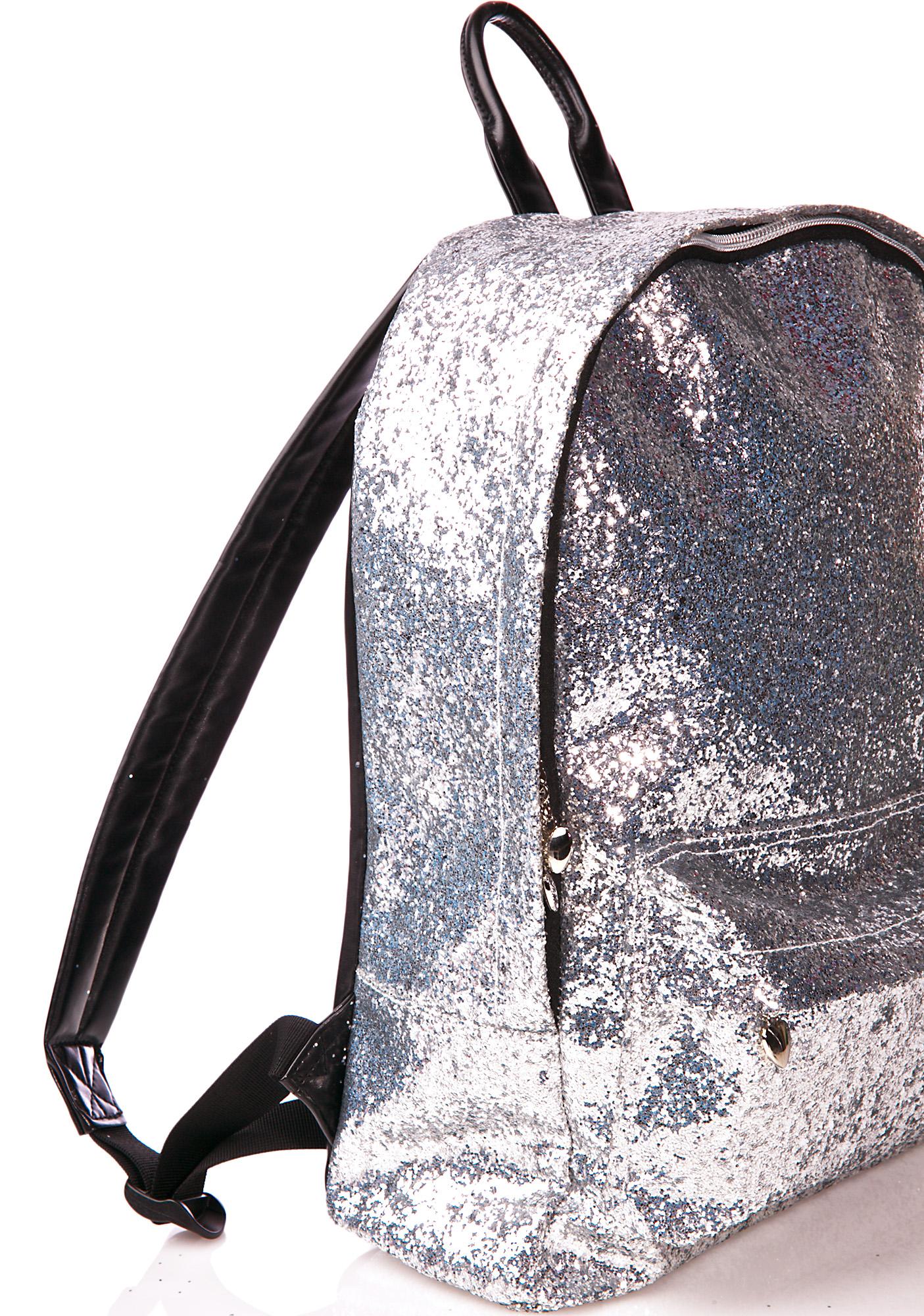 Local Heroes Silver Glitter Backpack | Dolls Kill