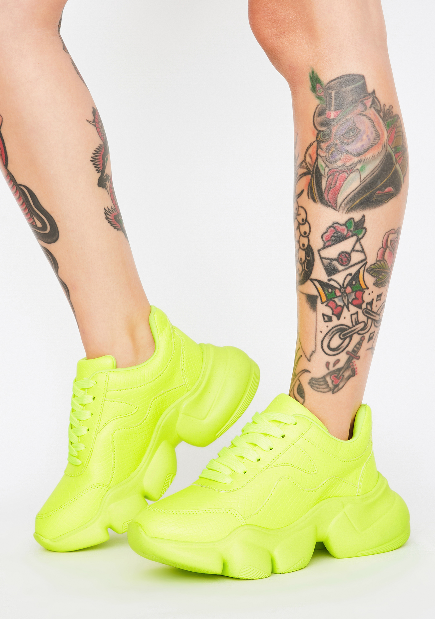 neon chunky sneakers