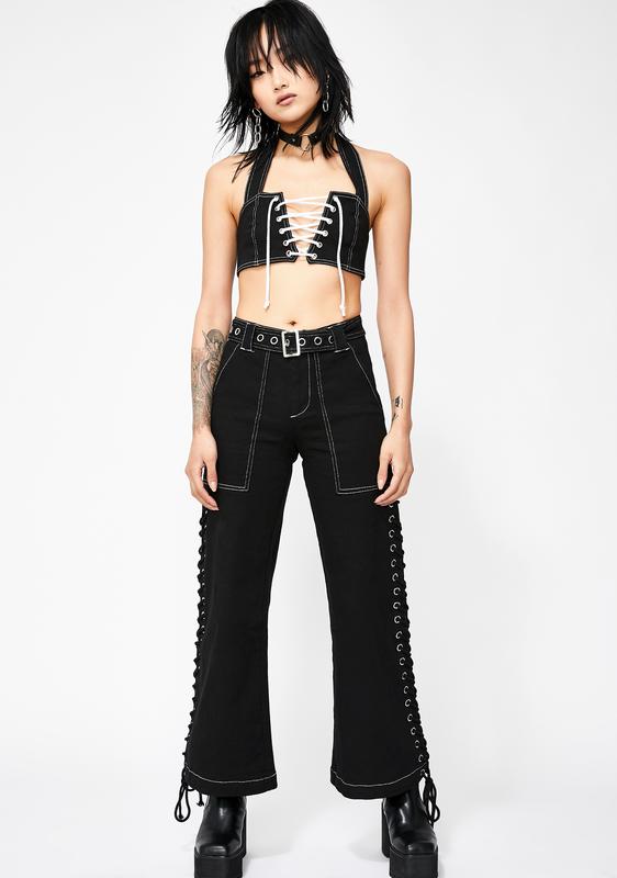 Current mood lace up pants Clearance