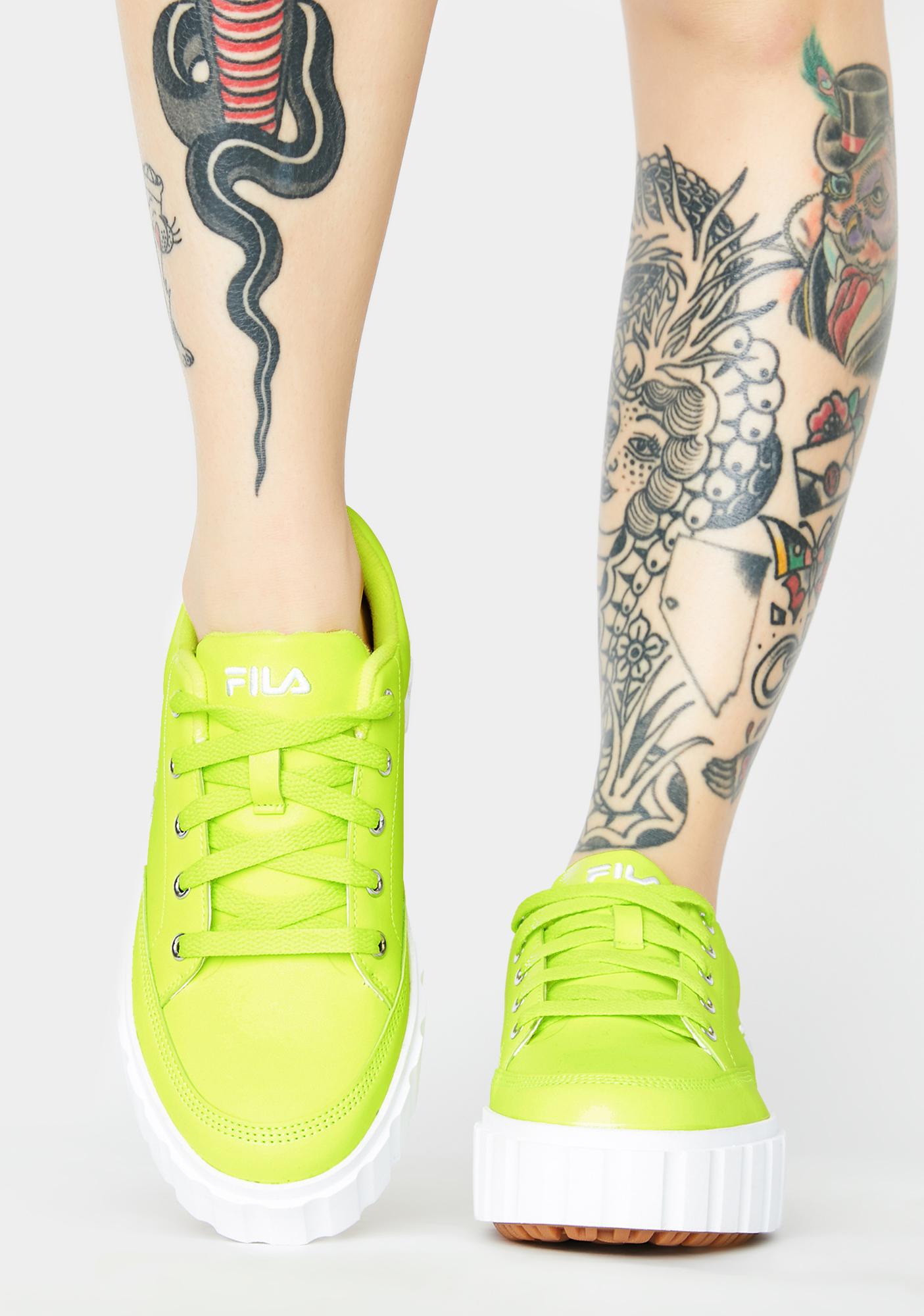 fila neon yellow shoes