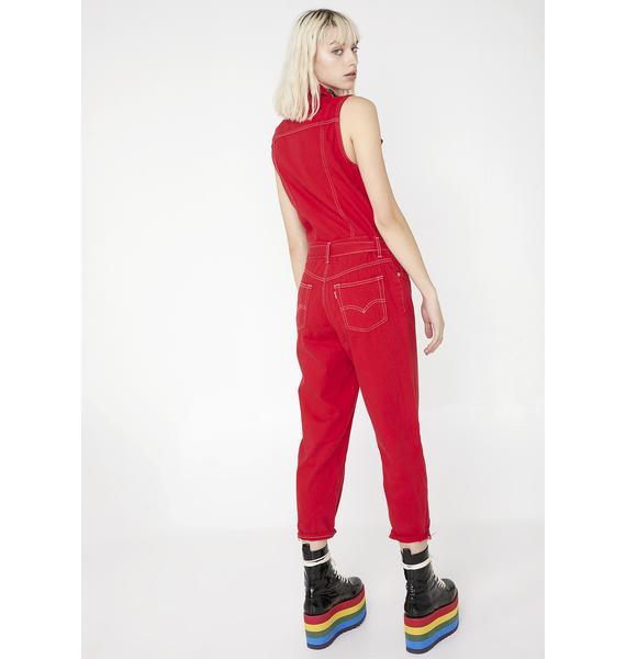 levi's cropped taper jumpsuit