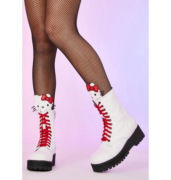 Dolls Kill Hello Kitty Fuzzy Ankle Boots Kawaii Punk Dolls Kill